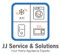 JJ Service & Solutions official logo featuring icons for AC, Washing Machine, Fridge, and Microwave repair.